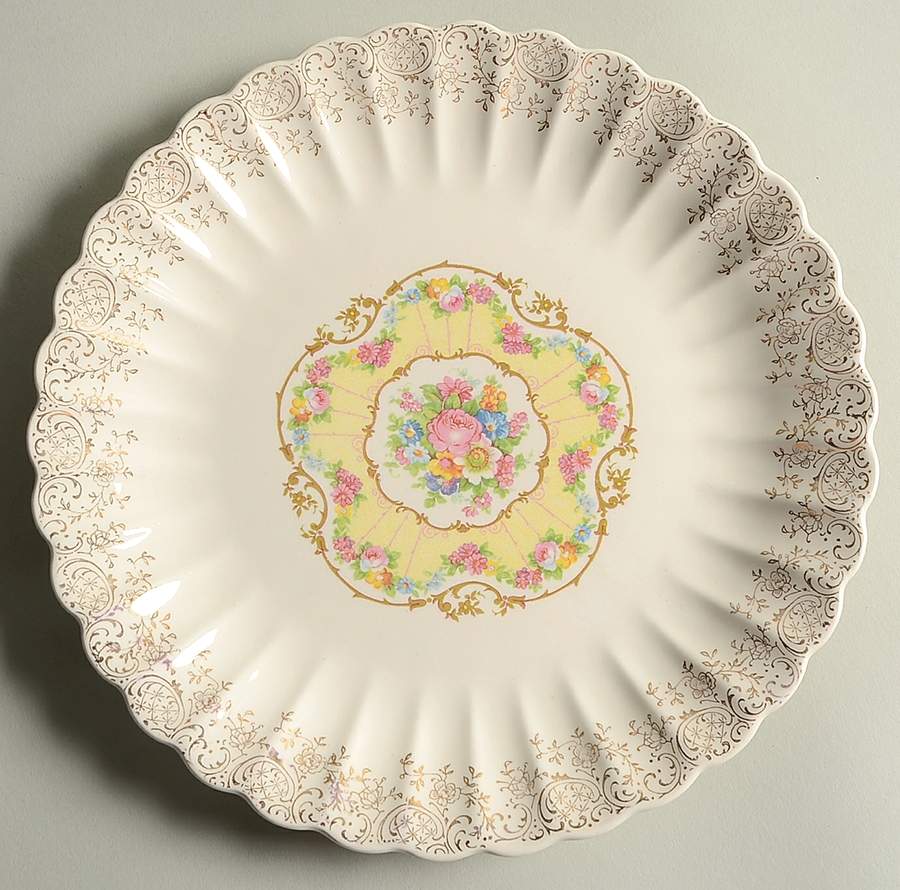 Toledo Delight White Luncheon Plate by Limoges-American-1