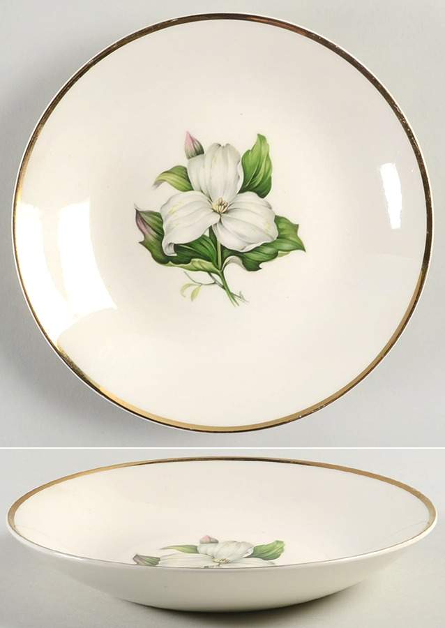 Trillium White (Glamour, Coupe) Coupe Soup Bowl by Limoges-American-1