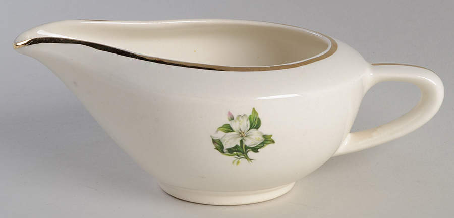 Trillium White (Glamour, Coupe) Gravy Boat by Limoges-American-1