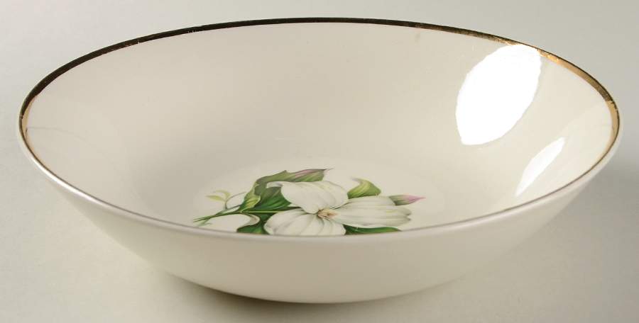 Trillium White (Glamour, Coupe) 8" Round Vegetable Bowl by Limoges-American-1