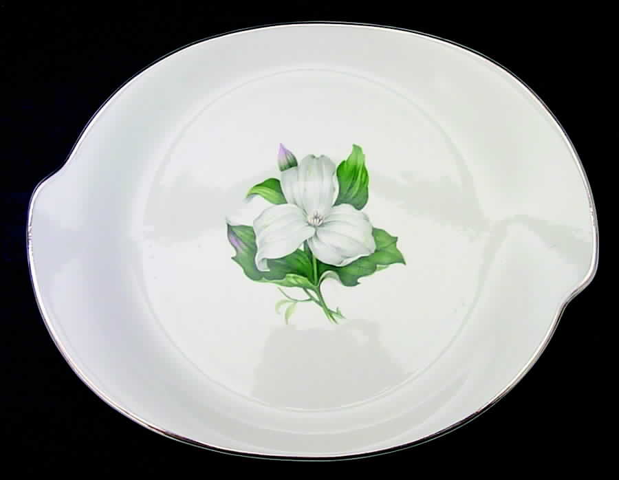 Trillium White (Glamour, Coupe) 13" Oval Serving Platter by Limoges-American-1