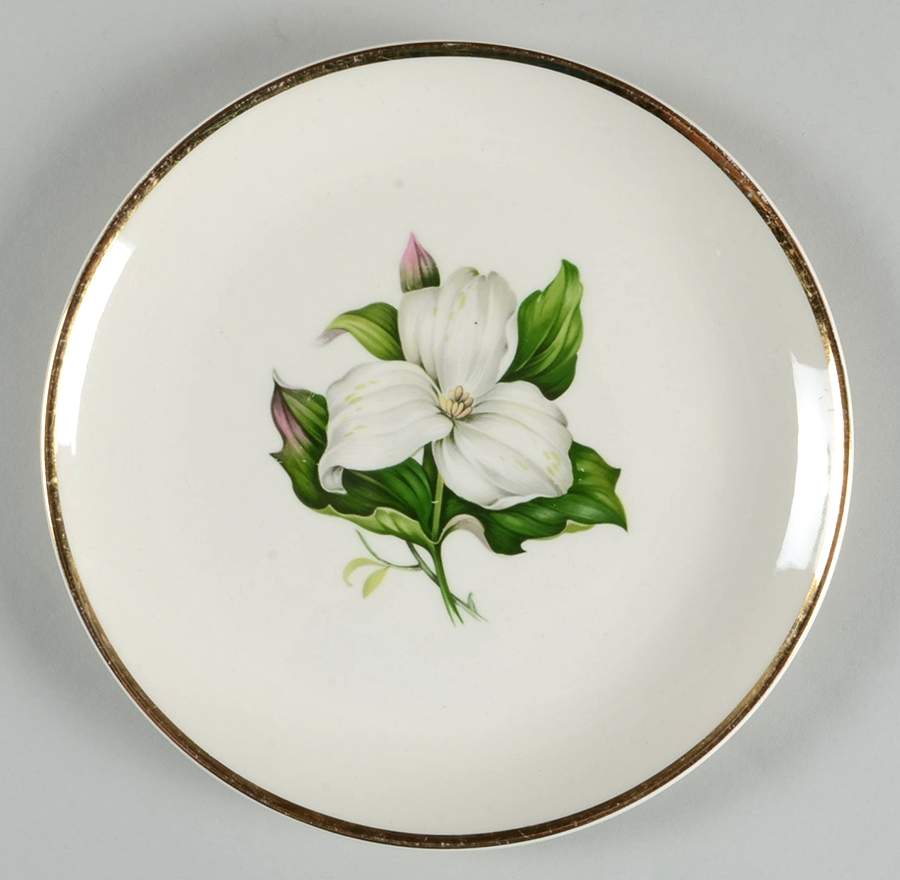 Trillium White (Glamour, Coupe) Salad Plate by Limoges-American-1