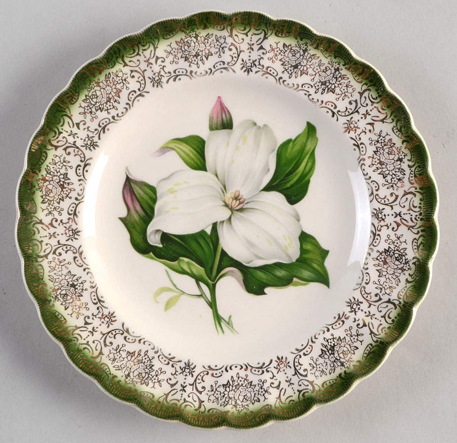 Trillium (Mandarin Green) Bread & Butter Plate by Limoges-American-1