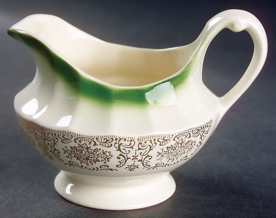 Trillium (Mandarin Green) Creamer by Limoges-American-1