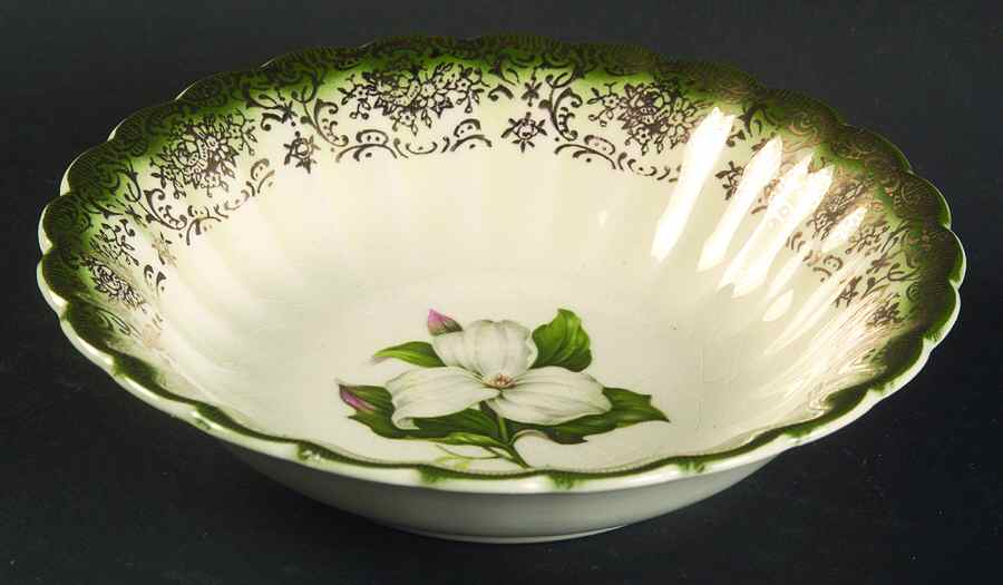 Trillium (Mandarin Green) Fruit/Dessert (Sauce) Bowl by Limoges-American-1