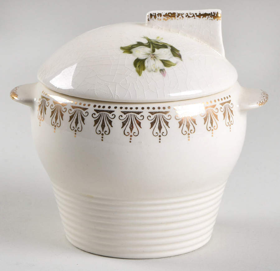 Trillium Sugar Bowl & Lid by Limoges-American-1
