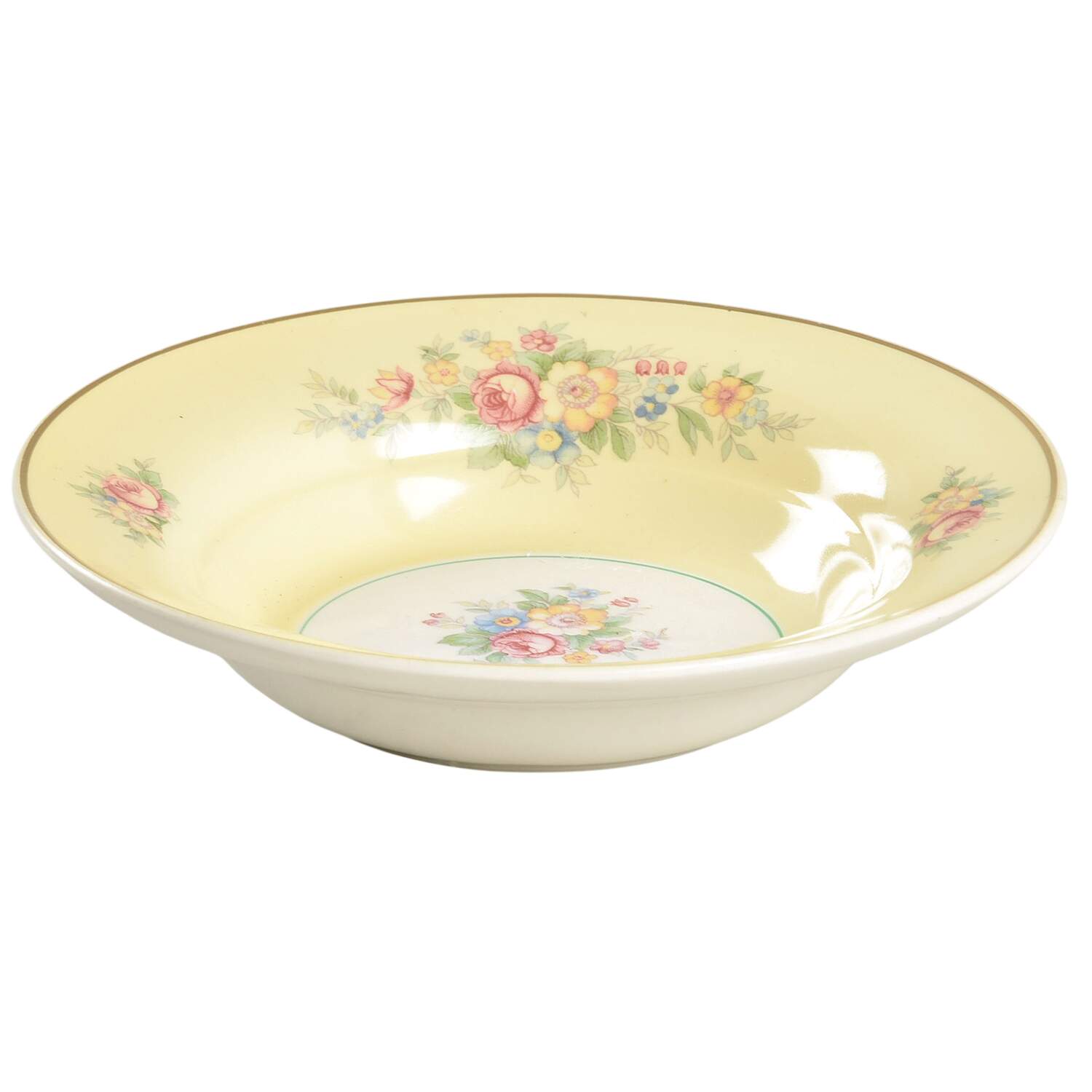 Troubadour Yellow Rim Fruit/Dessert (Sauce) Bowl by Limoges-American-1