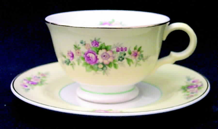 Troubadour Yellow Footed Cup & Saucer Set by Limoges-American-1