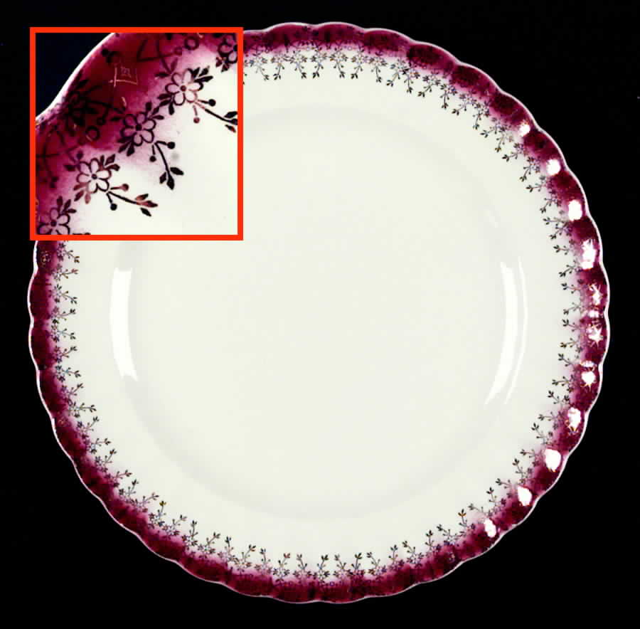 Tudor Gold Mandarin Maroon Dinner Plate by Limoges-American-1