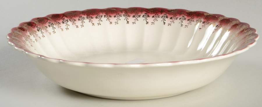 Tudor Gold Mandarin Maroon Coupe Soup Bowl by Limoges-American-1