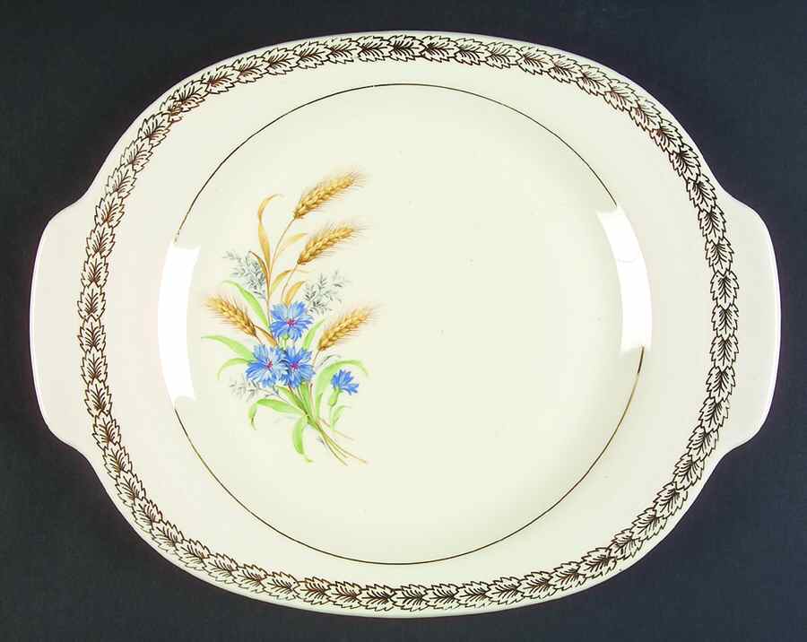 Wheatfield Smooth Edge 14" Oval Serving Platter by Limoges-American-1