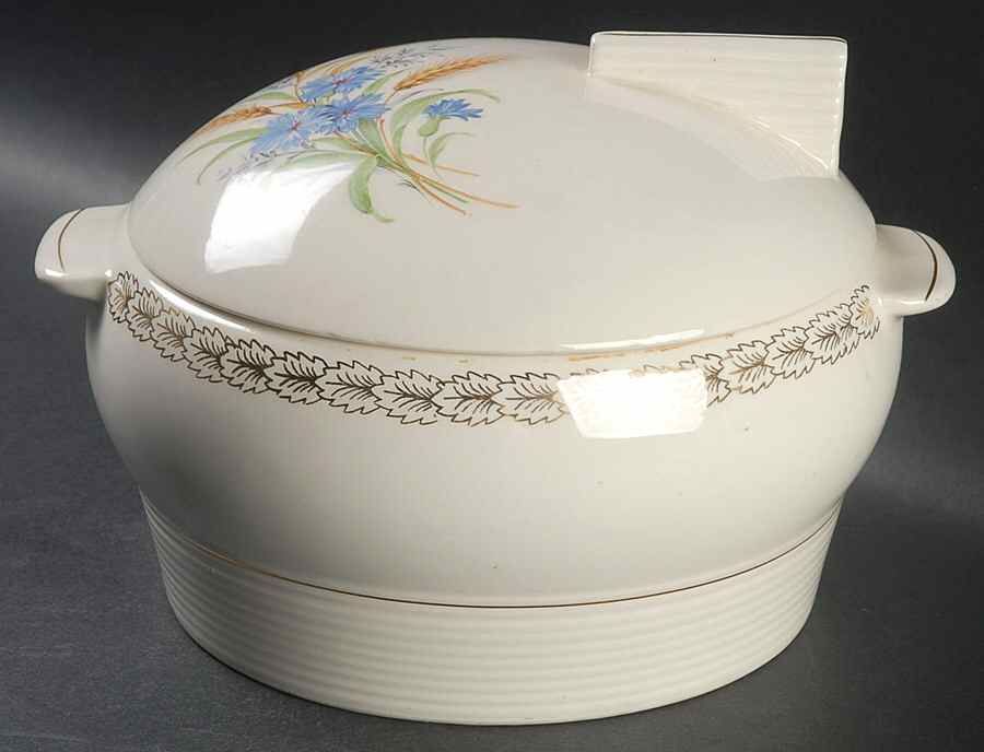 Wheatfield Smooth Edge Round Covered Vegetable by Limoges-American-1