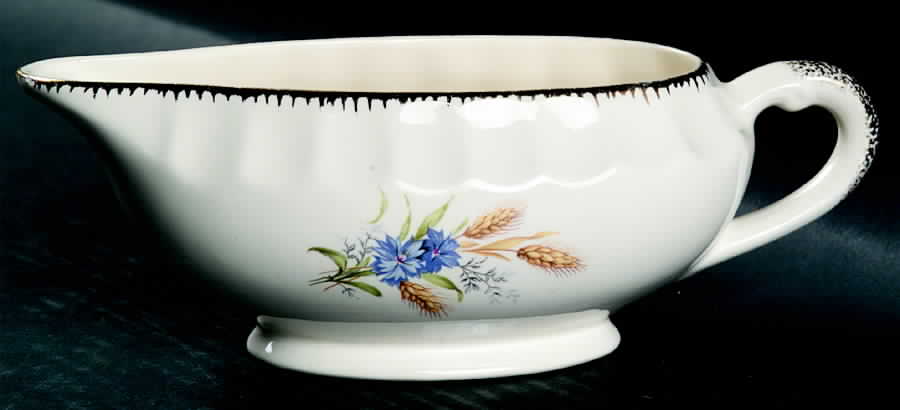 Wheatfield Fluted Edge Gravy Boat by Limoges-American-1