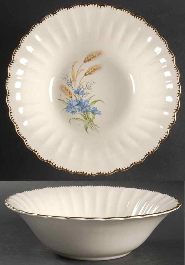 Wheatfield Fluted Edge 8" Round Vegetable Bowl by Limoges-American-1