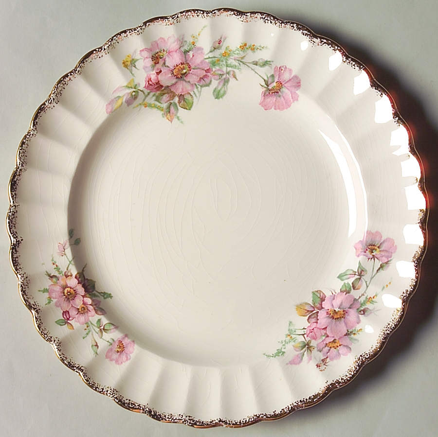 Wild Rose (Gold Trim) Luncheon Plate by Limoges-American-1