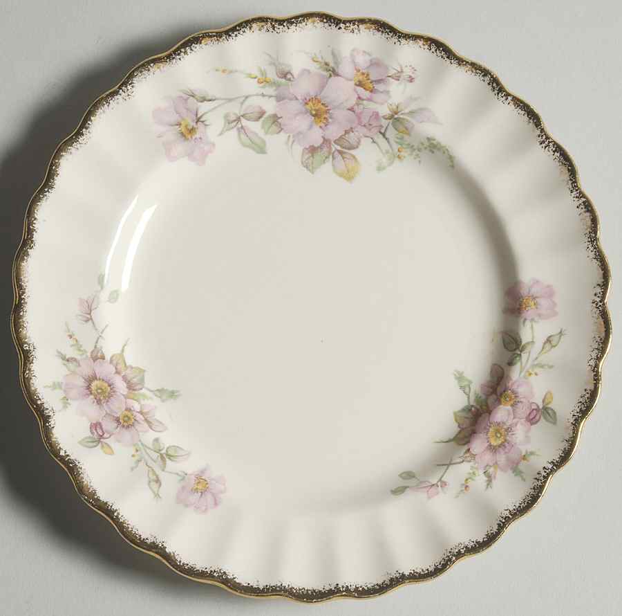 Wild Rose (Gold Trim) Salad Plate by Limoges-American-1