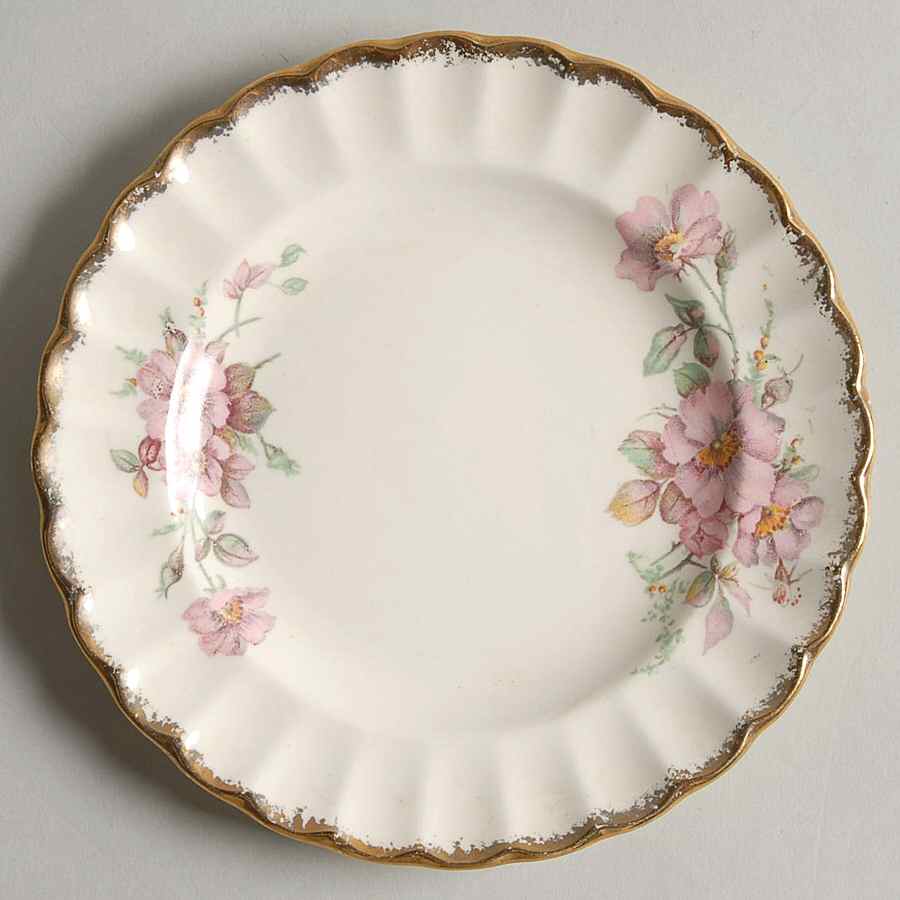Wild Rose (Gold Trim) Bread & Butter Plate by Limoges-American-1