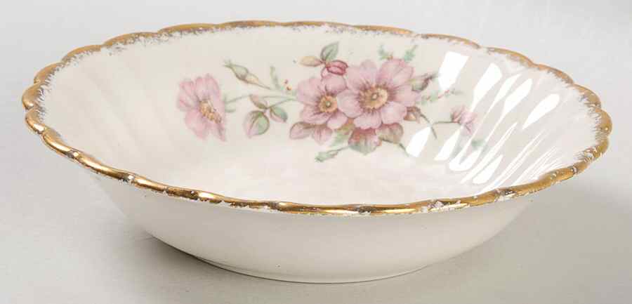 Wild Rose (Gold Trim) Fruit/Dessert (Sauce) Bowl by Limoges-American-1