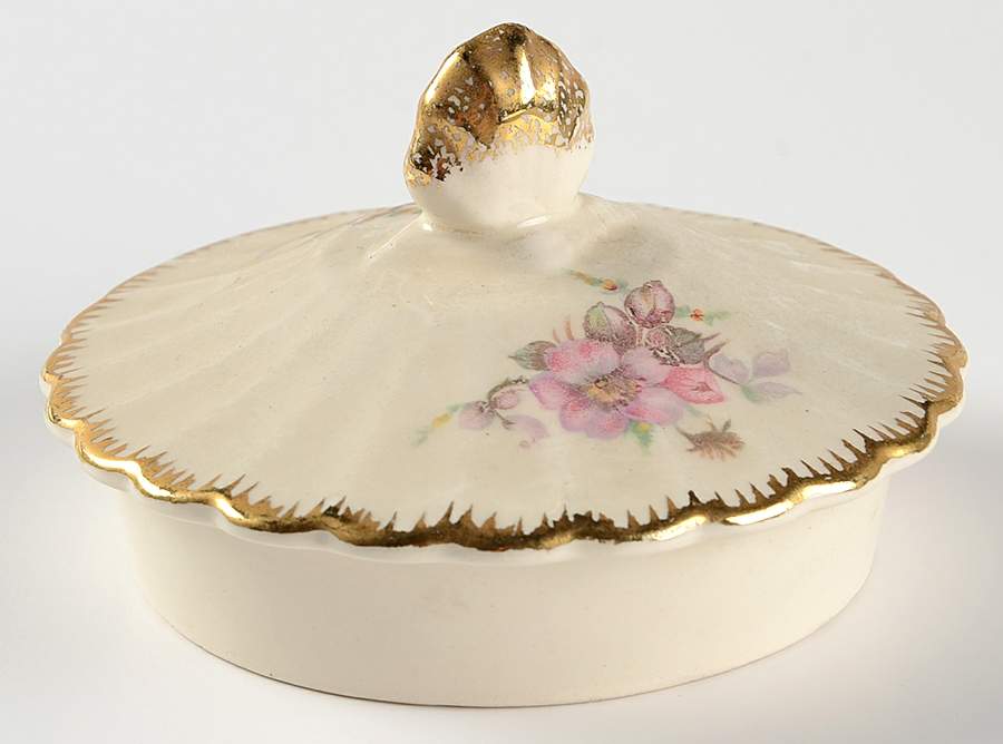 Wild Rose (Gold Trim) Lid for Teapot by Limoges-American-1