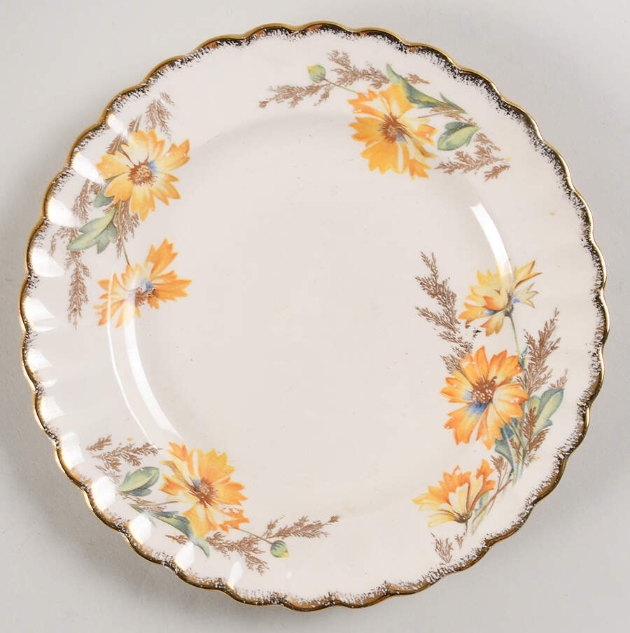 Yellow Daisy (Gold Trim) Salad Plate by Limoges-American-1
