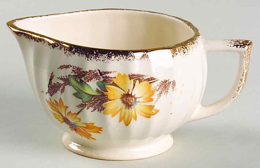 Yellow Daisy (Gold Trim) Creamer by Limoges-American-1