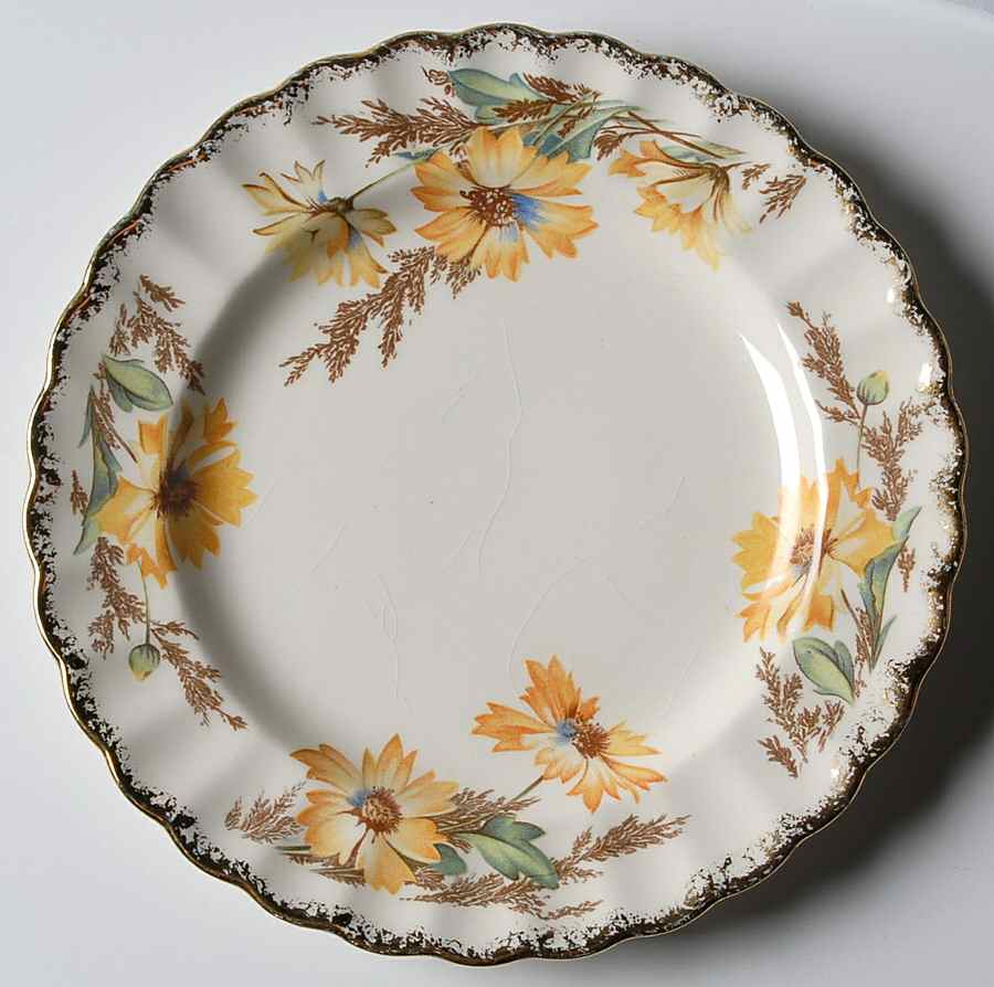 Yellow Daisy (Gold Trim) Salad Plate by Limoges-American-1