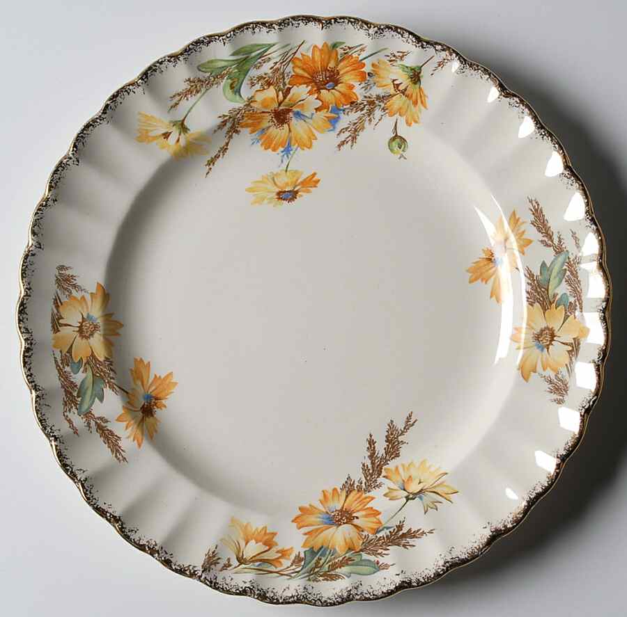 Yellow Daisy (Gold Trim) Luncheon Plate by Limoges-American-1