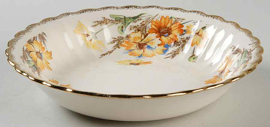 Yellow Daisy (Gold Trim) Coupe Soup Bowl by Limoges-American-1