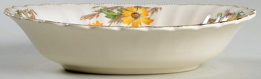Yellow Daisy 9" Oval Vegetable Bowl by Limoges-American-1