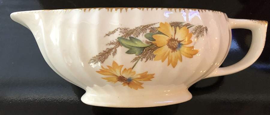 Yellow Daisy Gravy Boat by Limoges-American-1