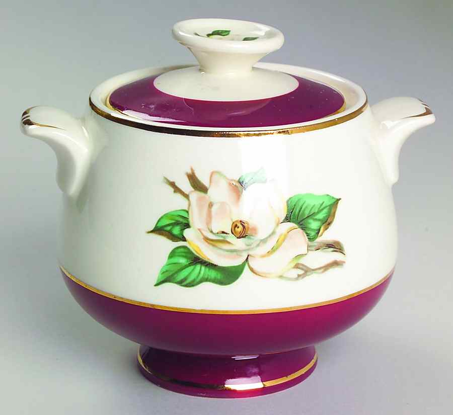 Burgundy Sugar Bowl & Lid by Lifetime-1