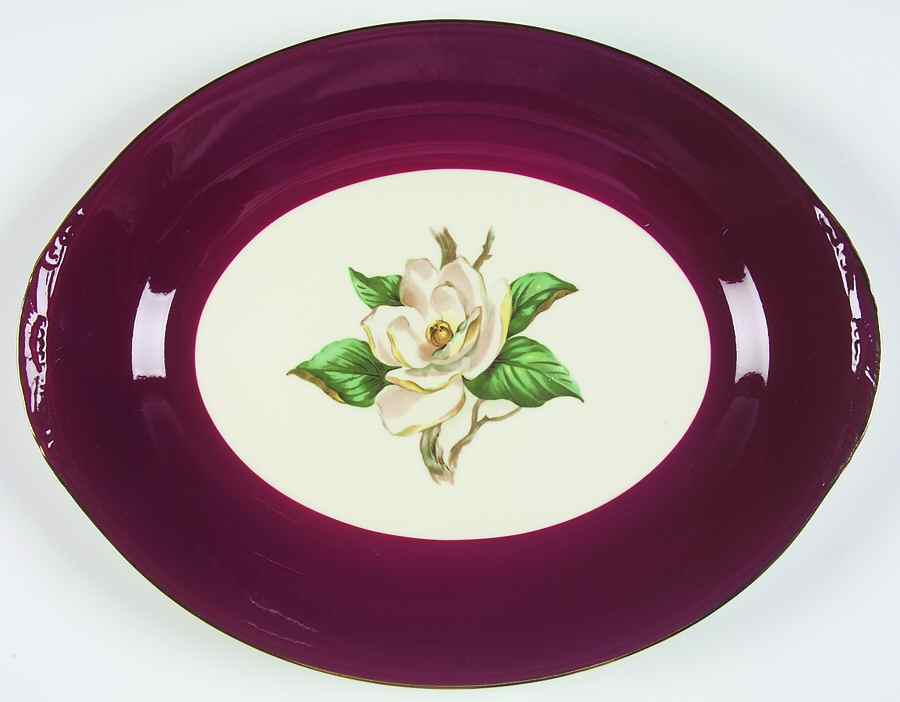 Burgundy 13" Oval Serving Platter by Lifetime-1
