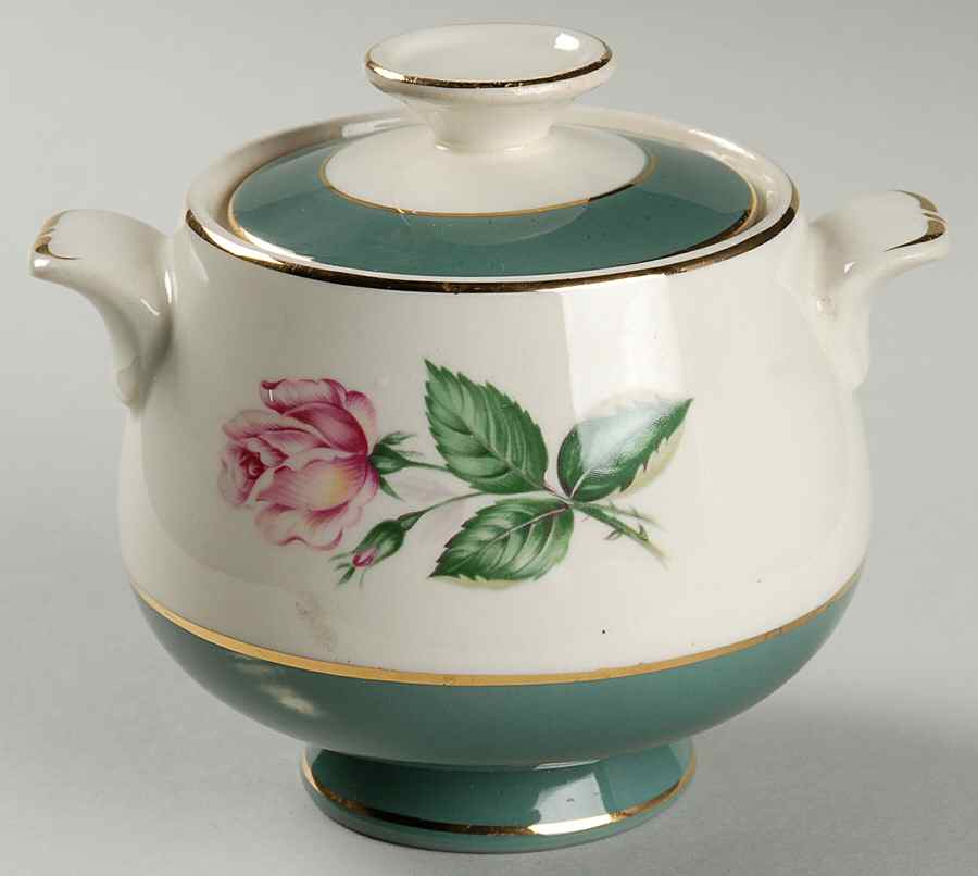 Cameo (Rose Center) Sugar Bowl & Lid by Lifetime-1