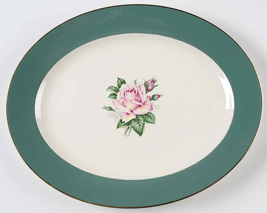 Cameo (Rose Center) 11" Oval Serving Platter by Lifetime-1