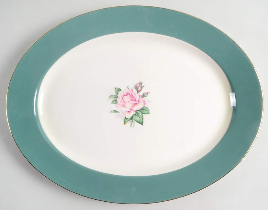 Cameo (Rose Center) 15" Oval Serving Platter by Lifetime-1