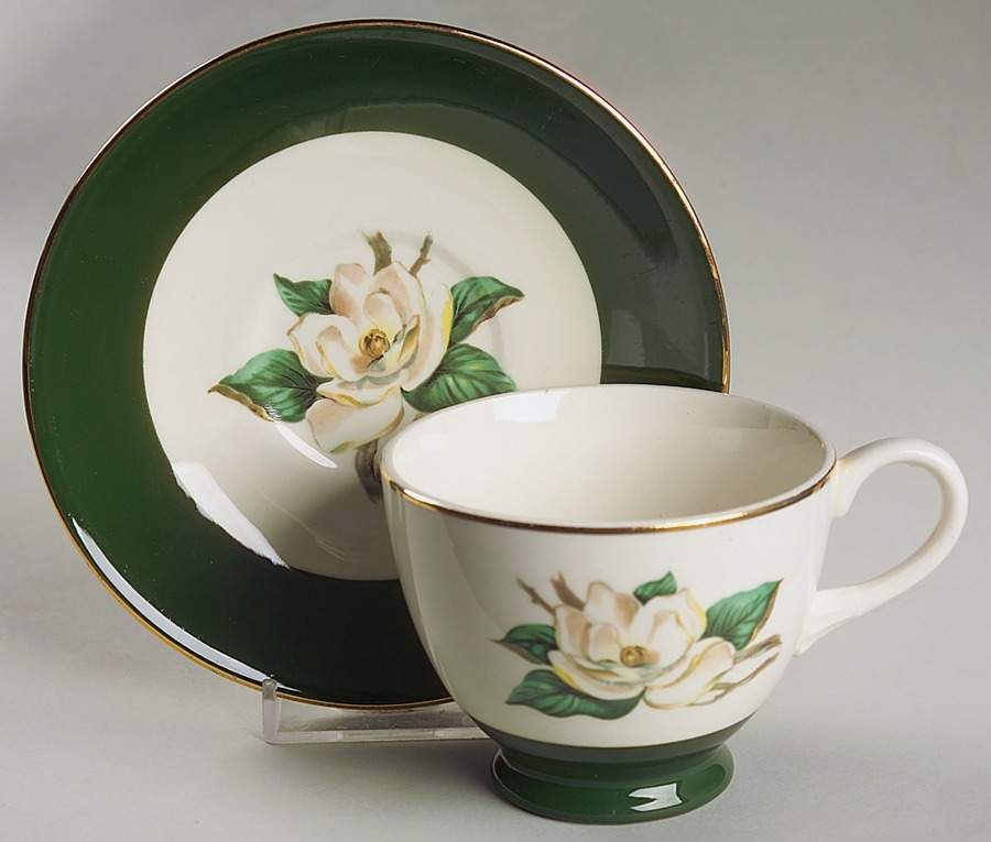 Jaderose Footed Cup & Saucer Set by Lifetime-1