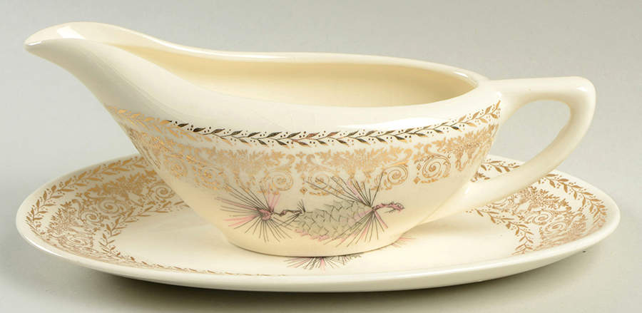 Pine Cone Gravy Boat & Underplate by Lifetime-1