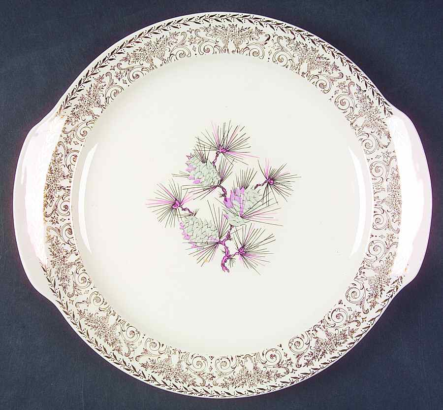Pine Cone Handled Cake Plate by Lifetime-1