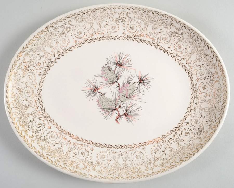 Pine Cone 12" Oval Serving Platter by Lifetime-1