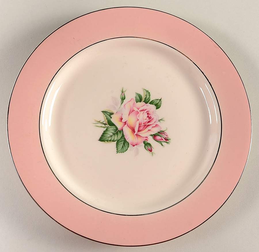 Pink Rose Salad Plate by Lifetime-1