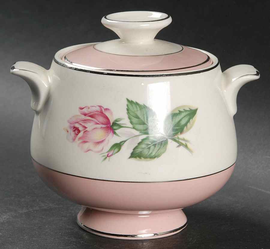 Pink Rose Sugar Bowl & Lid by Lifetime-1