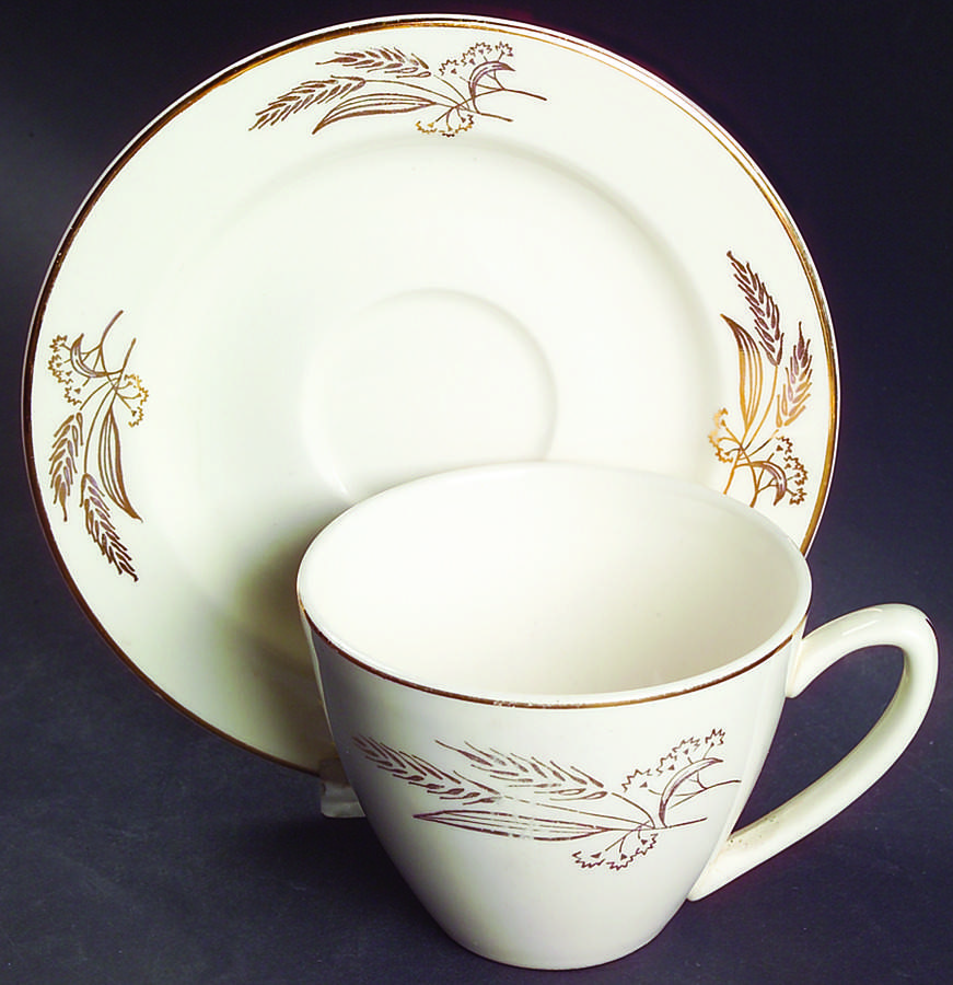 Prairie Gold Flat Cup & Saucer Set by Lifetime-1