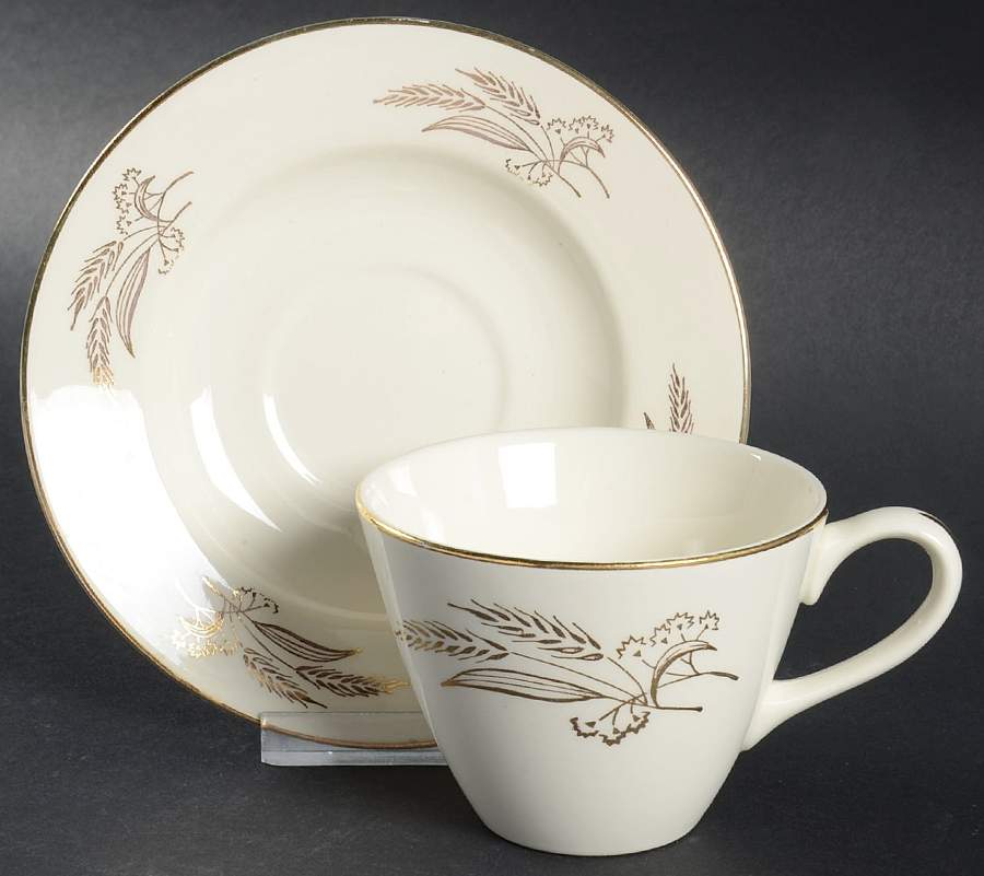 Prairie Gold Flat Cup & Saucer Set by Lifetime-1