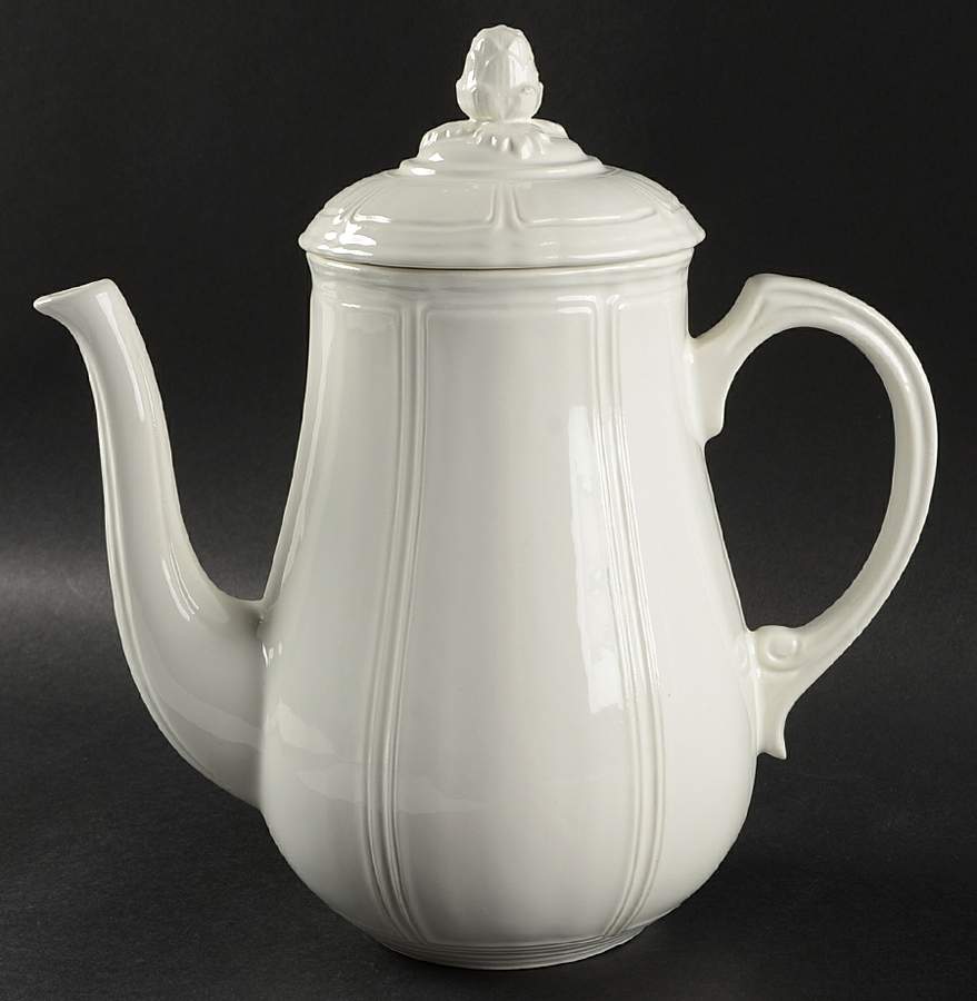 Colonial White Coffee Pot & Lid by Liberty Hall-1