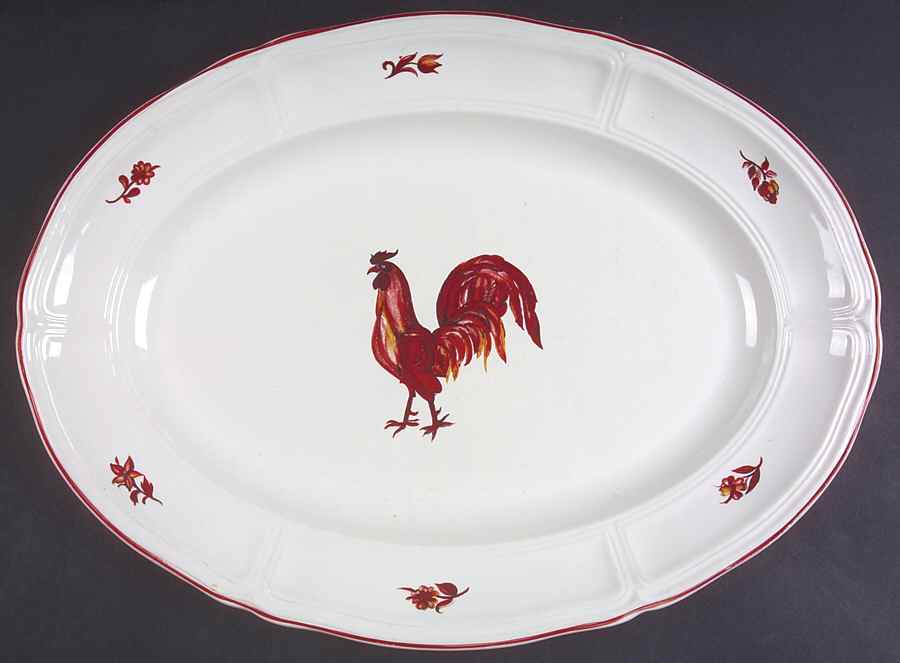 Mr. Rooster 15" Oval Serving Platter by Liberty Hall-1