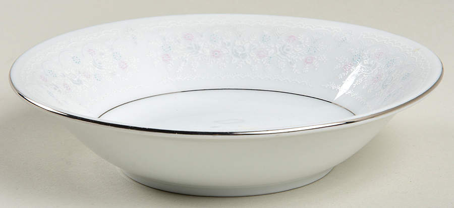Brocade Blue and Pink Fruit/Dessert (Sauce) Bowl by Liling-1