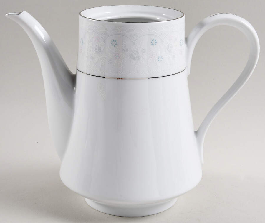 Brocade Blue and Pink Coffee Pot No Lid by Liling-1