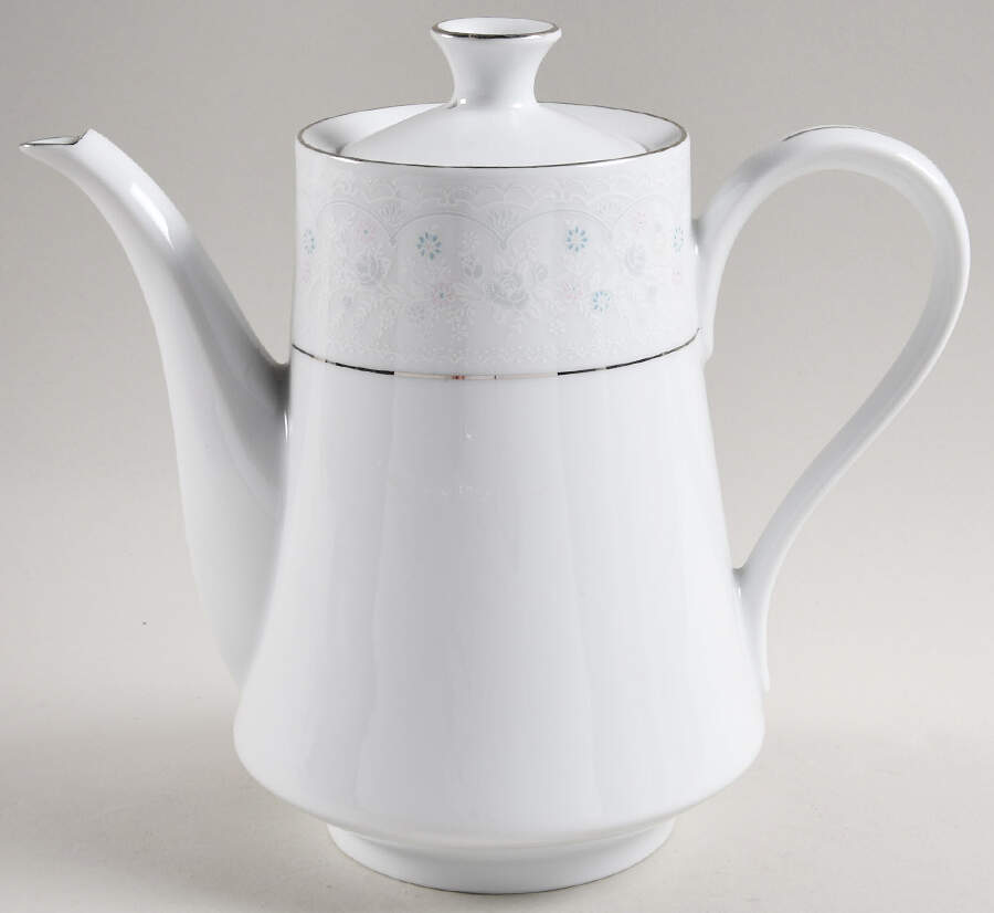 Brocade Blue and Pink Coffee Pot & Lid by Liling-1