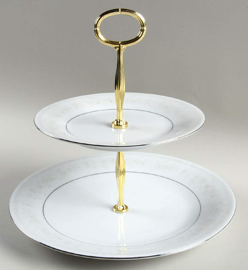 Chantilly 6 5/8"-10"  2 Tiered Serving Tray (Dp, Sp) HC by Liling-1