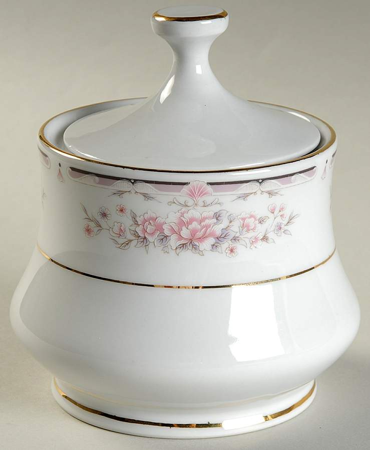 Donna (Gold Verge) Sugar Bowl & Lid by Liling-1